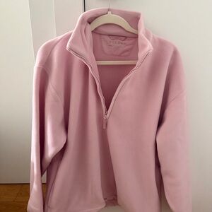 Aritzia Golden Light Pink Quarter-Zip Fleece Pullover